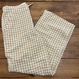 Sonderhaus the perfect pants in tan gingham